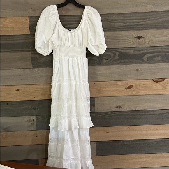 NEW NWT La Ligne Cosi White Tiered Lace Maxi Dress size‎ M reg $395 - Picture 3 of 7